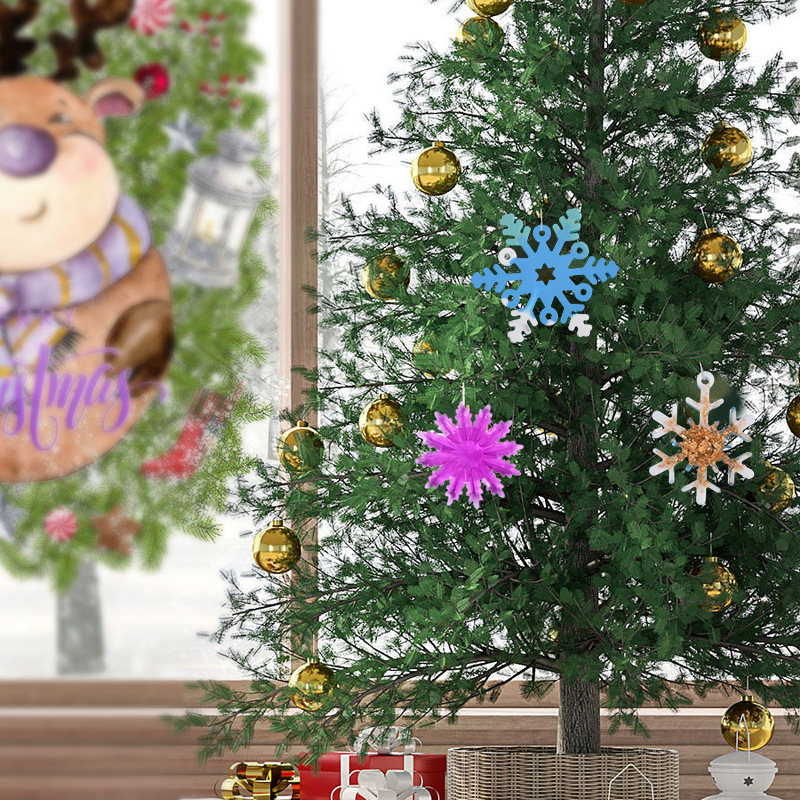 Navidad copo de nieve molde de silicona espejo Pulido-libre de resina copo de nieve llavero colgante epoxi molde