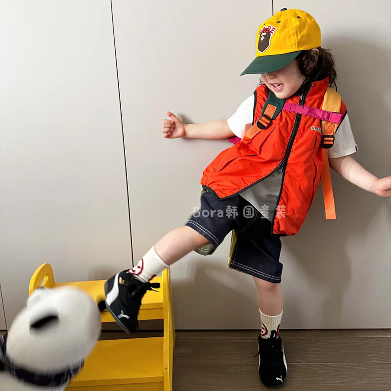 男の子サマースーツ子供用2025新作トレンドブランドハンサムストリートベストベビー女の子韓国風洋風2点セット|undefined