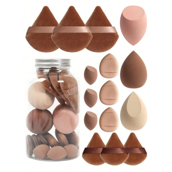 Cross-border 15-piece floating bottle beauty makeup eggs super soft sponge powder puff wet and dry dual-use makeup eggs delicate do not eat powder