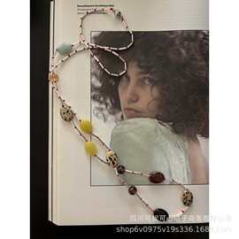 301长款保色好银色清爽长款项链美丽可甜可盐可开放搭配石料T7-10