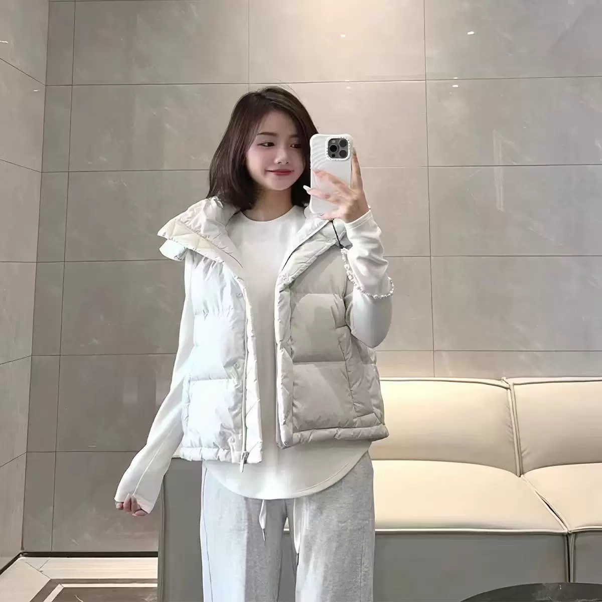 lulu同款Wunder Puff四格羽绒服马甲泡芙连帽短款外套女露露新款