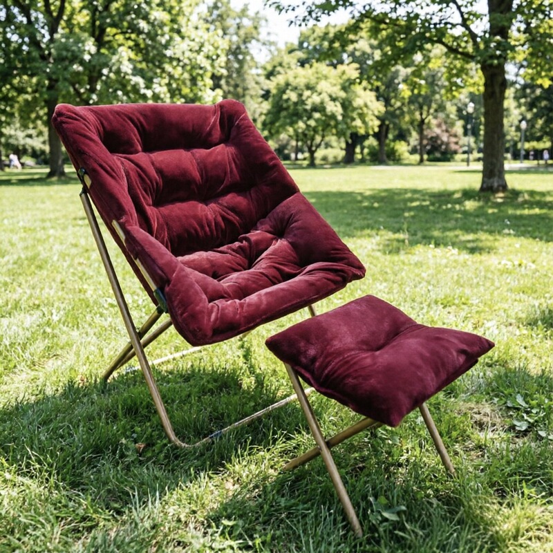 New High-Quality Outdoor Leisure Plush Chair Set Balcony Indoor Comfortable Square Folding Chair Backrest Chair New High-Quality Outdoor Leisure Plush Chair Set Balcony Indoor Comfortable Square Folding Chair Backrest Chair