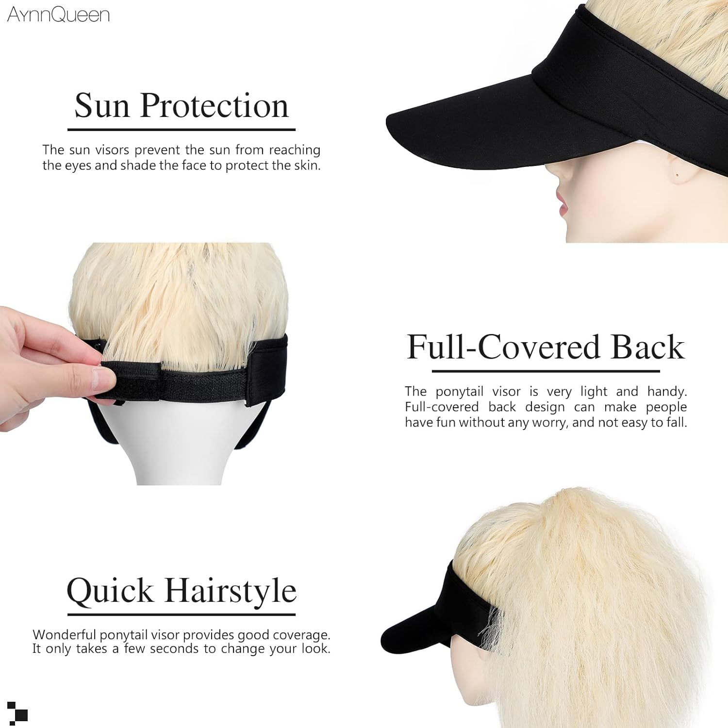 Heißer verkauf frauen mit kapuze perücke persönlichkeit pferdeschwanz welle locken leere zylinder perücke_voghion.com