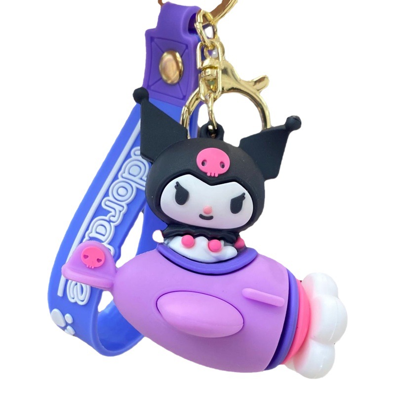 Creativo de dibujos animados Sanrio giratoria dulce avión llavero coolomi muñeca llavero pequeño regalo al por mayor