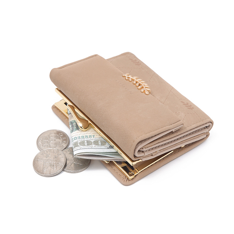 86g Weight Women's Solid Color Pu Leather Flip Cover Wallets