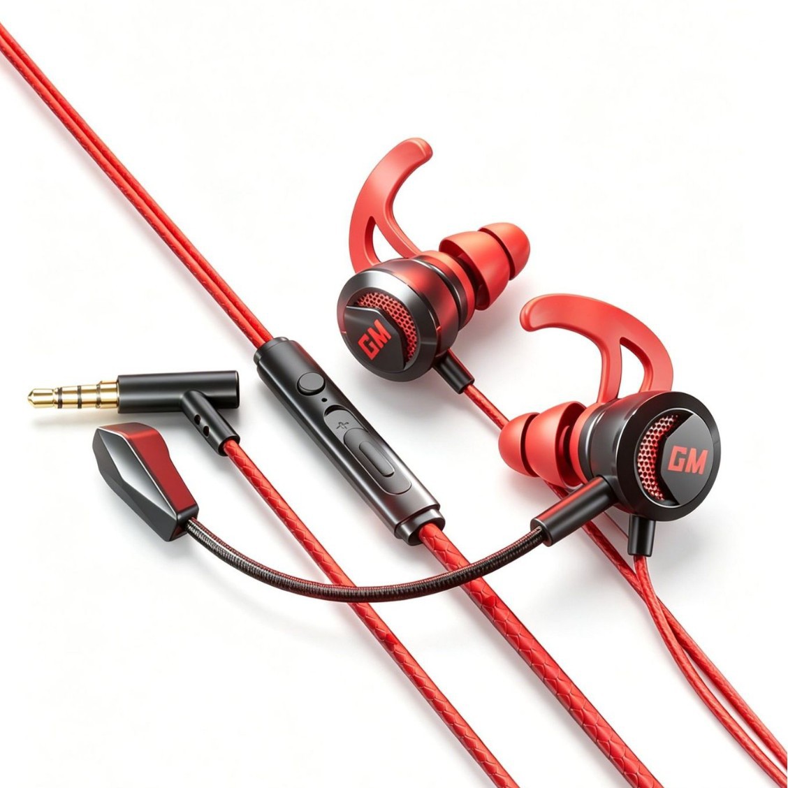 Modelo privado transfronterizo nuevo tipo de auriculares de juegos de deportes electrónicos en el oído calidad de sonido HIFI doble micrófono para comer pollo CS computadora especial