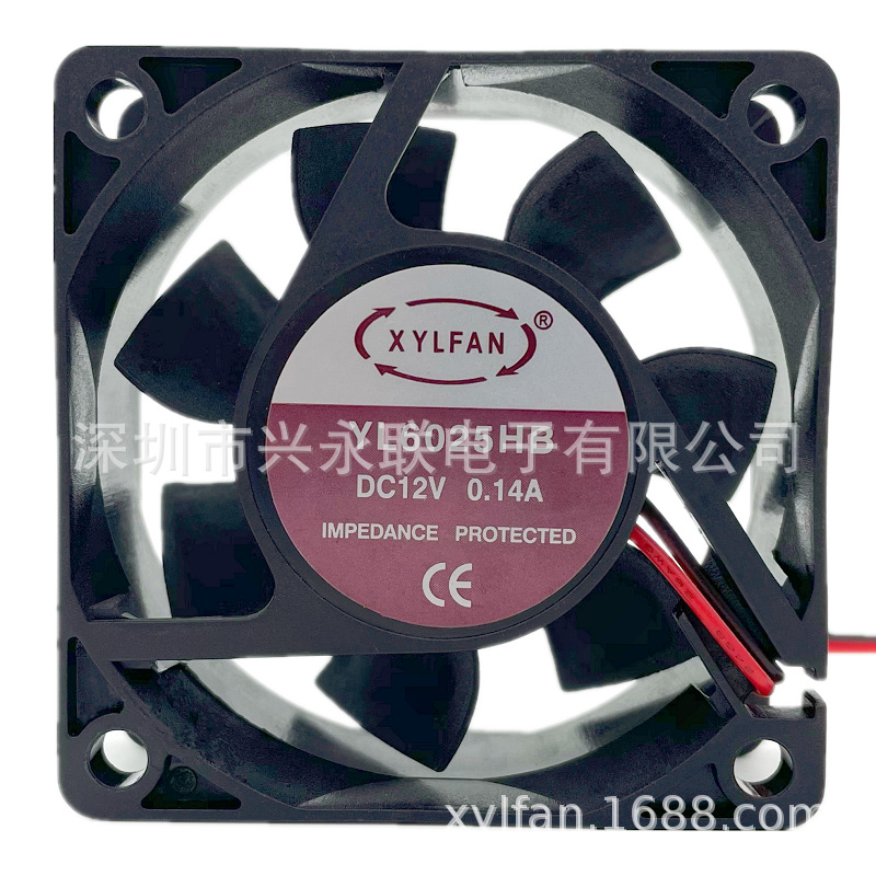 供应汽车音箱美容仪LED灯适用的直流风扇60*60*25mmDC风机YL6025
