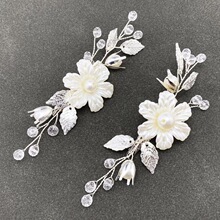 K 37102 White Pearl Bridal Hair Clip �������鷢�� �羳