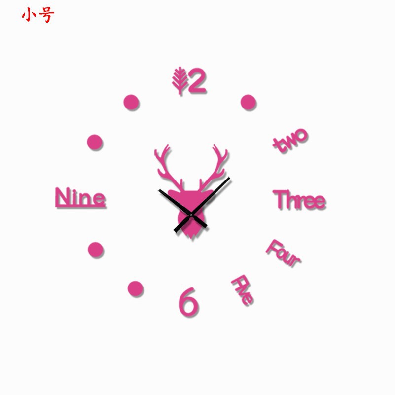 Reloj de pared creativo Ins3D con cabeza de ciervo de acrílico, decoración para sala, reloj de pared personalizado moderno/silencioso