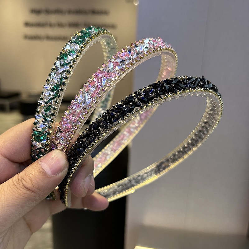 120g Weight Hair Band Hair Accessories Type 1 Piece Quantity Holiday, Daily Occasion Crystal Material Geometric Pattern All Seasons Season Women's Gender Vintage Style, Simple Style Style Vintage Style Simple Style Women's Geometric Crystal Hair Band 3