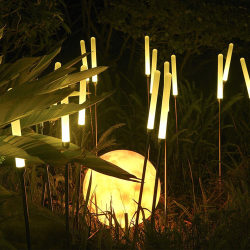 Reed lamp acrylic rod solar reed ground lamp outdoor waterproof courtyard atmosphere landscape lamp lawn lamp