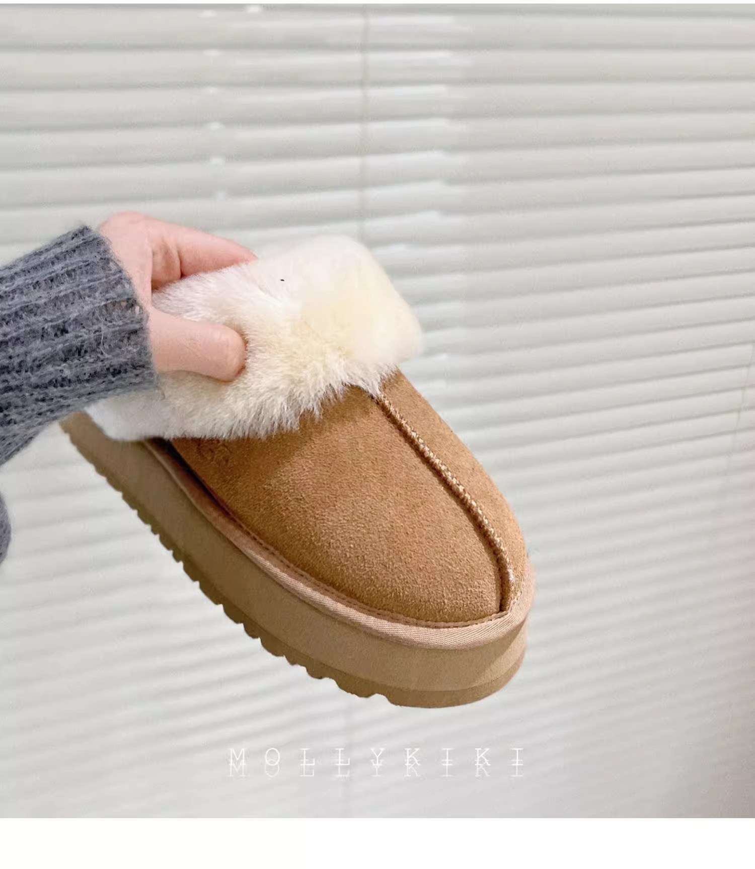 New winter fur one thick sole covered head fluffy slippers and fluffy snow boots_voghion.com