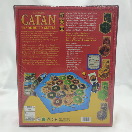 Catan Board Game in Cross-Border English Version for Adults and Children, an Intelligent and Leisure Toy Card Game