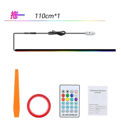 Cross-border car ambient light with colorful effects, modified LED acrylic center console ambient light, USB plug-and-play decorative light (Other lights) - one-to-one-110cm-usb-built-in-driver-app-remote-control-dual-control