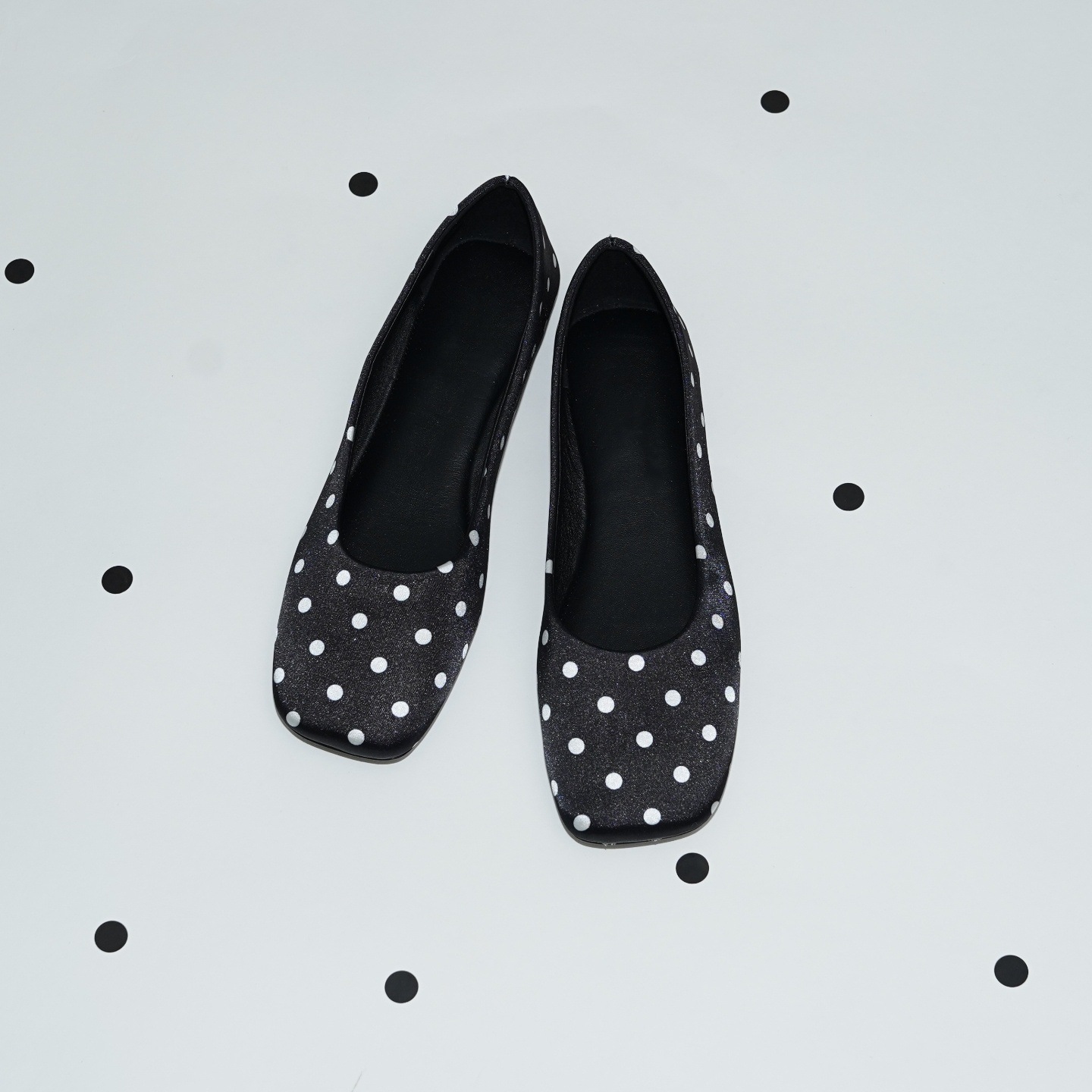 [Ready Stock] Jj-5 Retro Polka Dot Flats Shoes for Women 2025 Autum New Mary Jane Ballet Black Light