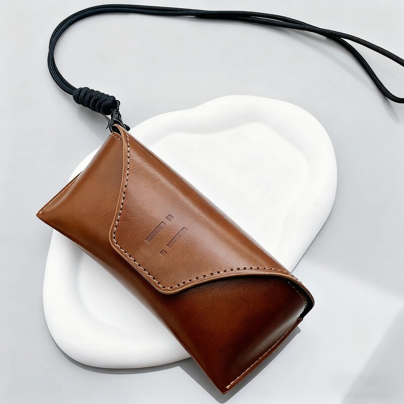 Sunglasses Case for Men and Women, Brown and Gray Leather Portable Hard Anti-Pressure Storage Sunglasses Case Sunglasses Case for Men and Women, Brown and Gray Leather Portable Hard Anti-Pressure Storage Sunglasses Case