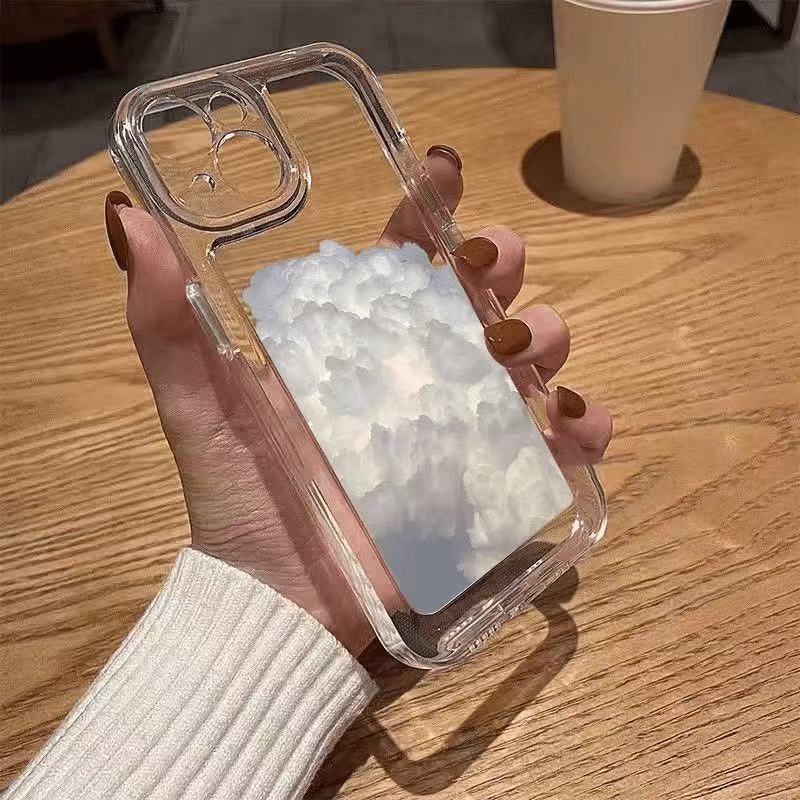 Simple Baiyun para iphone16promax funda para teléfono móvil transparente Apple 15 anti-caída 14pro Japón y Corea 13/12