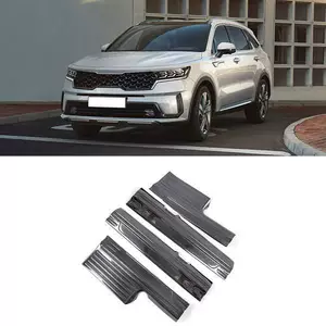1 set of black titanium stainless steel exterior door sill guards, suitable for 2021 and 2022 Kia Sorento models