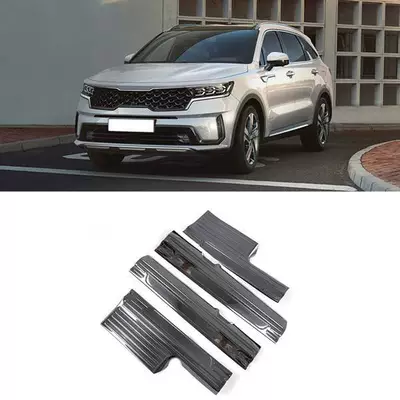 1 set of black titanium stainless steel exterior door sill guards, suitable for 2021 and 2022 Kia Sorento models (Digər kuzov və aksesuarlar)
