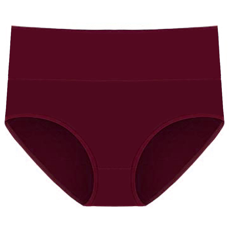 Ropa interior de cintura alta de algodón extra grande para mujer color sólido más calzoncillos de talla grande más ropa interior de cintura alta para mujer Levantamiento de cadera de contracción del vientre