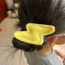 可爱闪电造型甜美趣味刘海发卡搞怪毛绒发夹Z形闪电鸭嘴夹女头饰