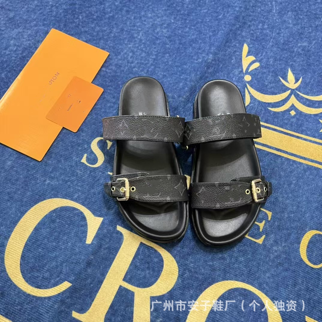 2024 nueva Europa, América, Oriente Medio, Nigeria, Singapur, Camboya, hebilla de cinturón de metal, velcro, zapatillas planas