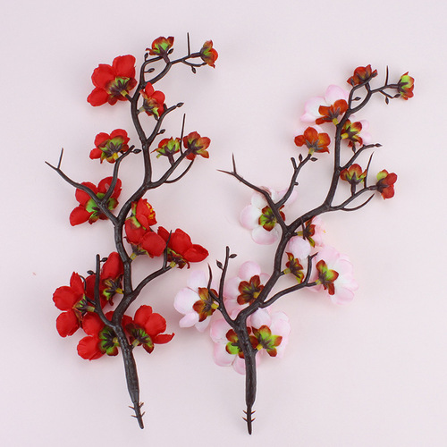Baked cake decoration plum blossom branches 3D simulation plum blossom branches birthday celebration cake decoration ornaments