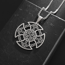 temu强价格力欧美跨境新款男士不锈钢项链抹油吊牌毛衣链珠宝首饰