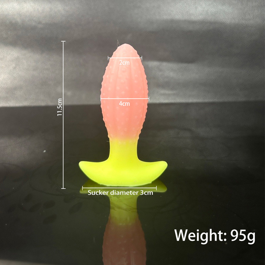 Jiuai Pineapple Anal Plug, Small Liquid Silicone, Colourful Alternative Adult Toy — detail image 6