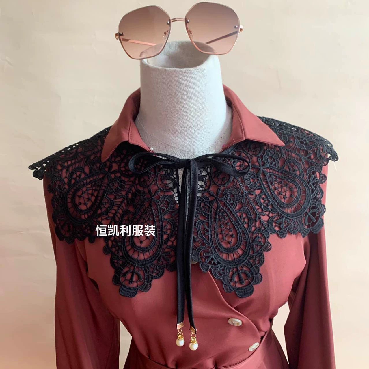 Shake Tone тот же стиль Hanfu Cloud плечо кружевная шаль Ming Женская Поддельный Воротник Универсальный полый воротник аксессуары для девочек маленький жилет
