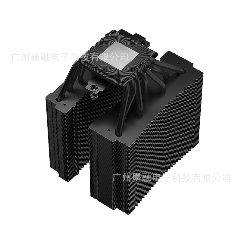 Радиатор Jiuzhou Fengshen Assassin 4 VC с цифровым дисплеем, полностью черный, двойной вентилятор, управление температурой, бесшумный для CPU компьютера