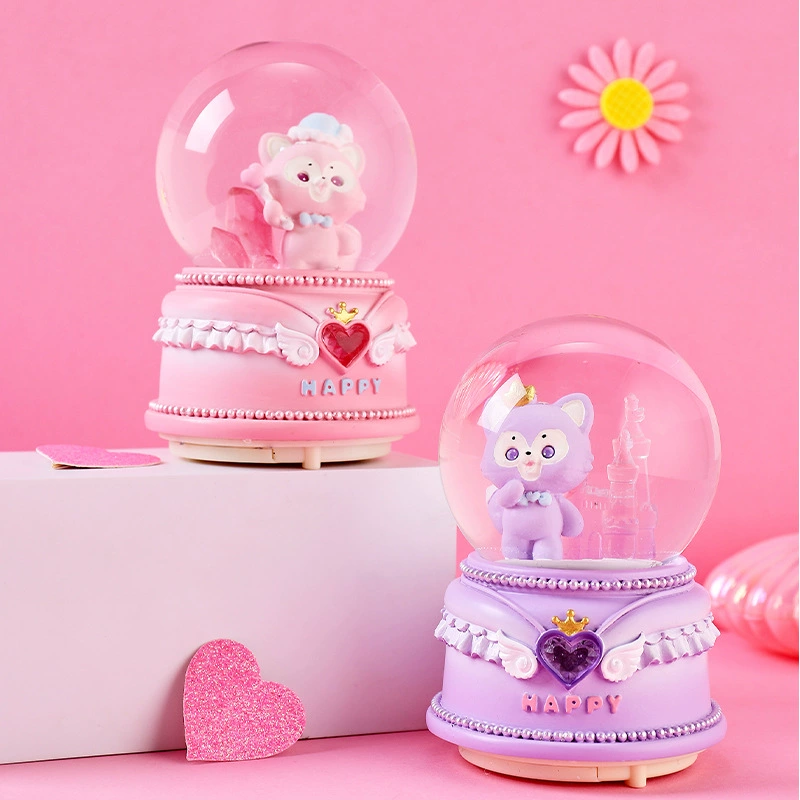Минифигурка из мультфильма, кукла, светящийся стеклянный мяч для водного поло, музыкальная шкатулка