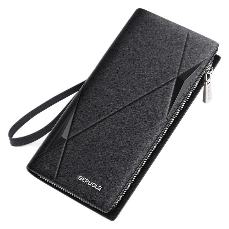 Fabricante billetera para hombre, embrague para hombre de alta gama, billetera de piel de vaca, billetera de piel de vaca de primera capa de cuero, billetera de piel de vaca larga