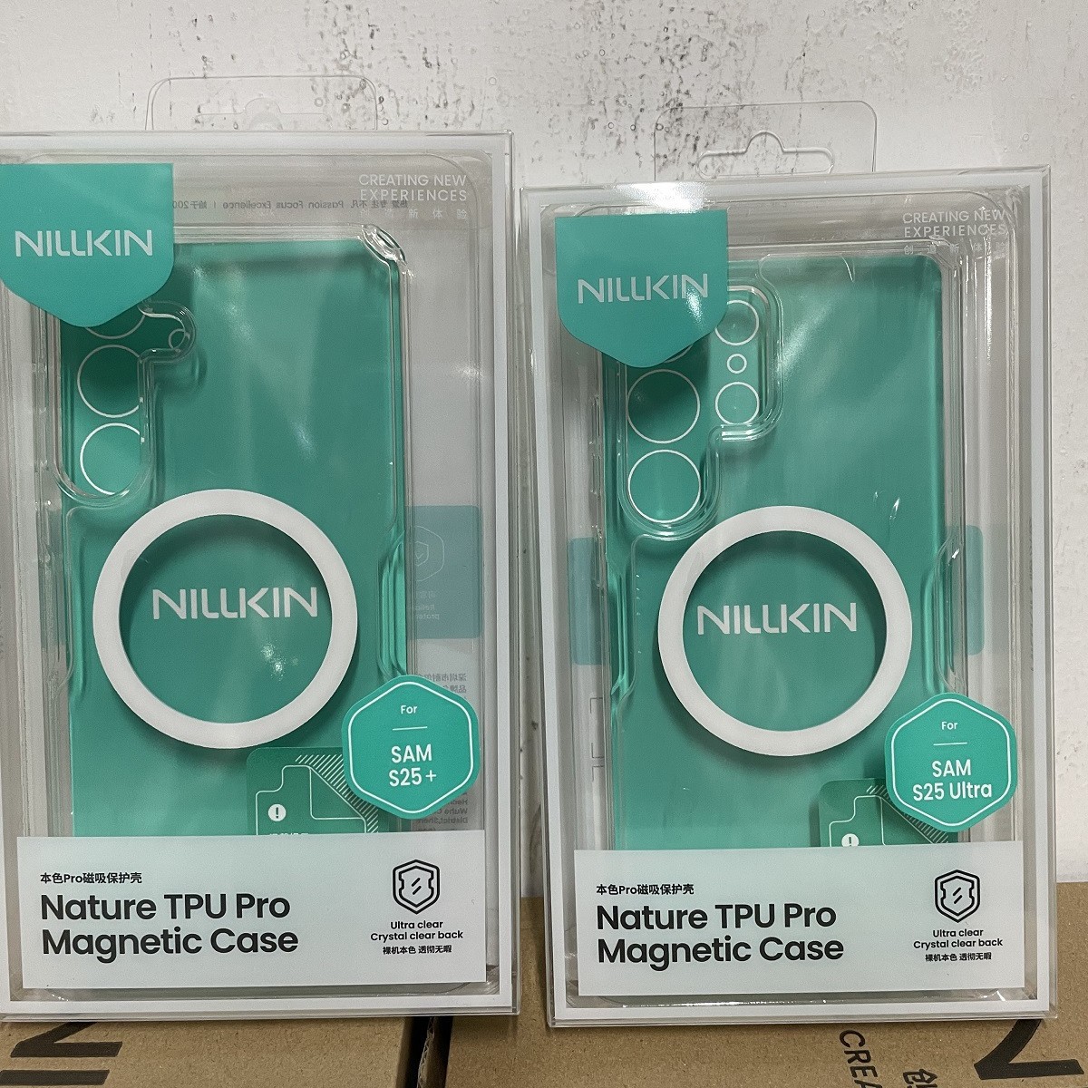 NILLKIN para Samsung S25 Ultra Case de teléfono celular cubierta transparente de absorción magnética contra caídas cubierta trasera de todo incluido s25