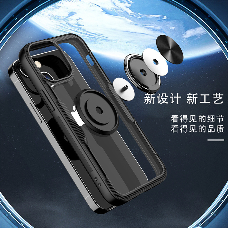 Suitable for Apple Mobile Phone Case iPhone 13 mini Acrylic Anti-fall Ring Magnetic Car Protective Case Suitable for Apple Mobile Phone Case iPhone 13 mini Acrylic Anti-fall Ring Magnetic Car Protective Case