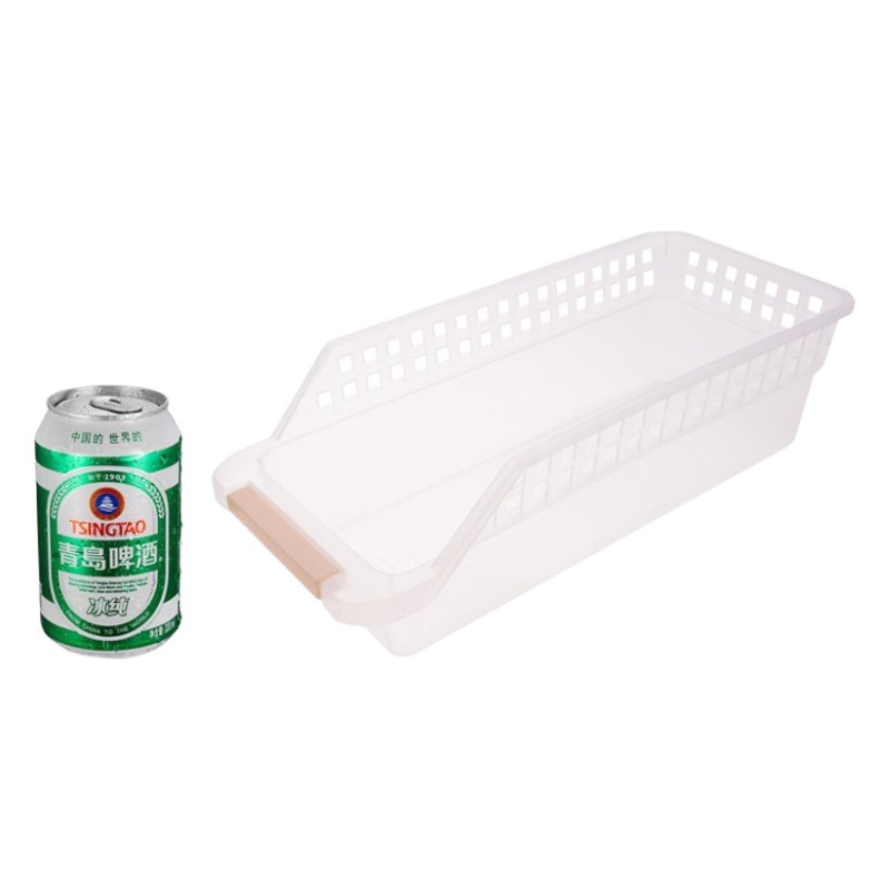 De estilo japonés refrigerador plástico cesta de almacenamiento de alimentos y bebidas cajón caja de almacenamiento cocina misceláneas organización cesta de almacenamiento