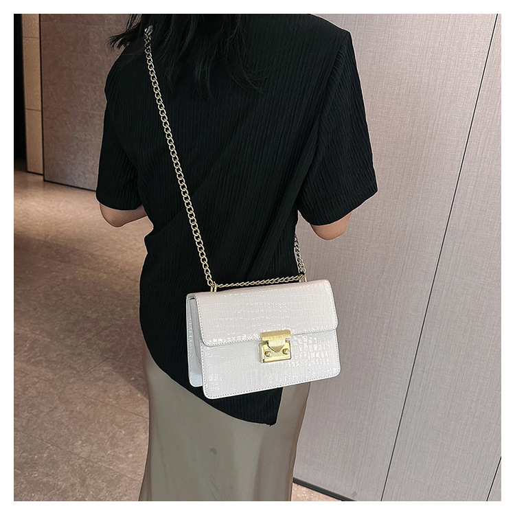 Shoulder Bag Women's Stylish Stone Pattern Chain Messenger Bag_voghion.com