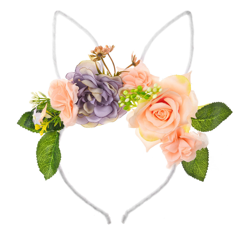 Simple Style Bunny Ears Cloth Flowers Hair Band 1 Piece display picture 2