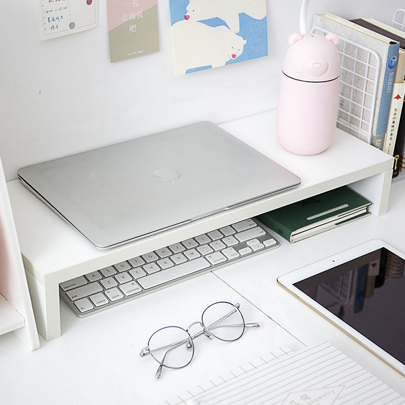 Desktop Computer Elevated Rack Monitor Storage Rack Dormitory Computer Elevated Rack Desktop Storage ins Girls' Heart