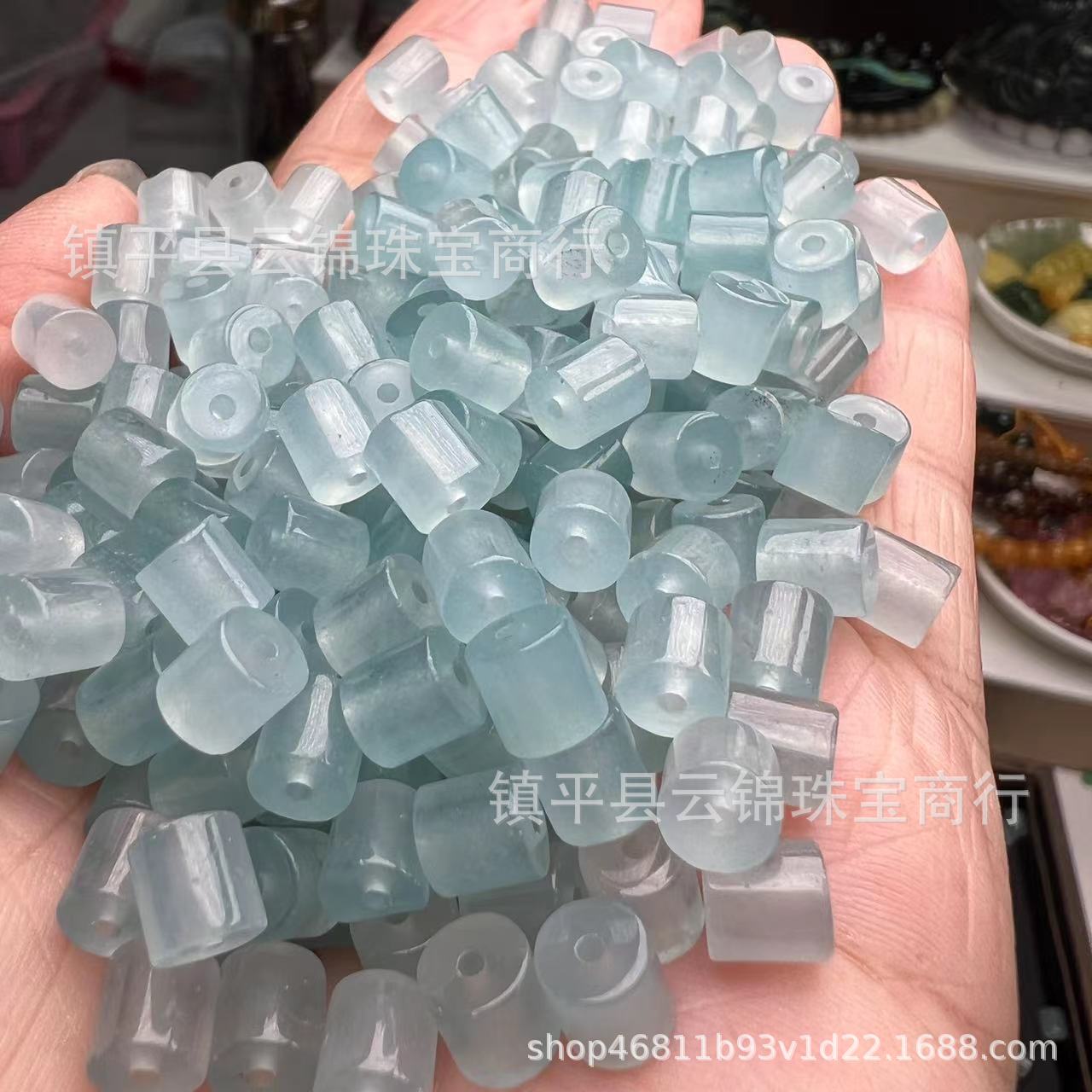 Emerald blue beads