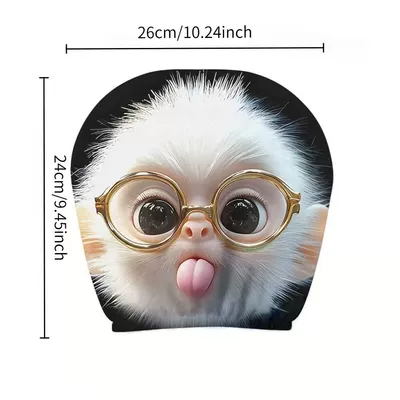 Make Car Pillow Covers According to Your — Universal seat cover - cute-pet-with-tongue-out-and-glasses-double-sided-printing-1-pack