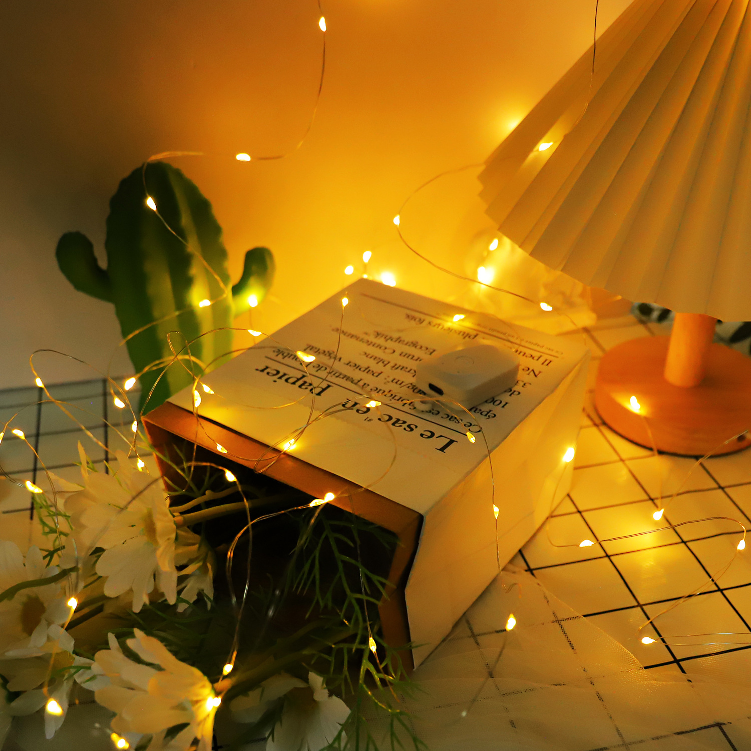 Nueva lámpara de cobre recargable LED decoración de fiesta interior lámpara de color diseño de vacaciones luces de atmósfera cadena de luz de Navidad