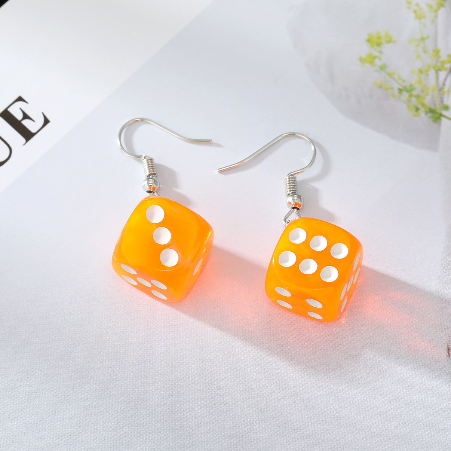 Fashion Ornament New Dice Resin Earrings display picture 8