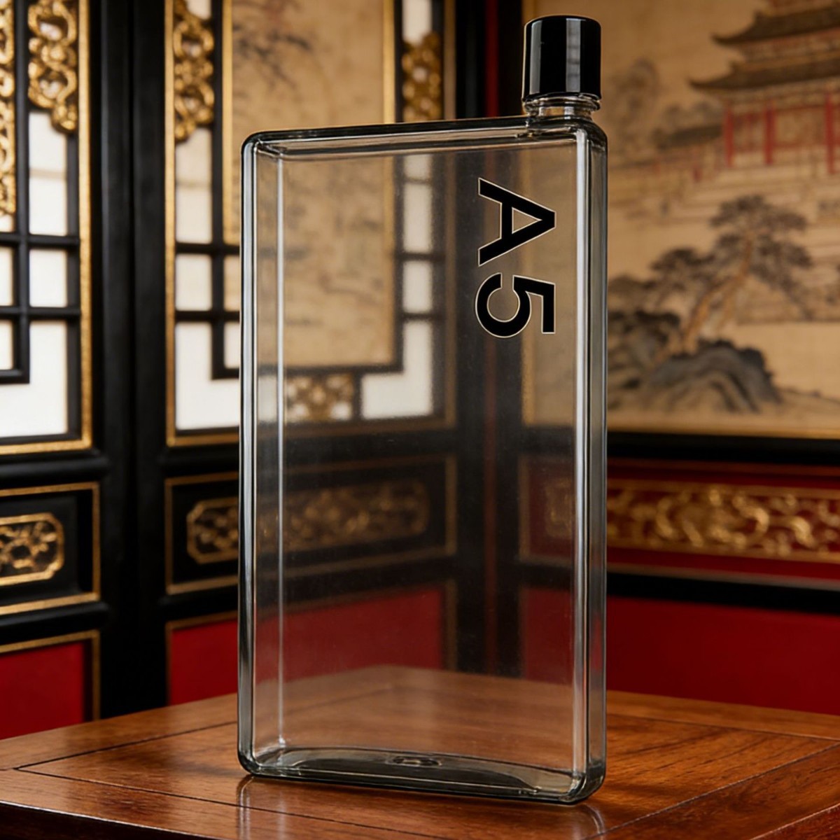 A5 사각 플랫 투명 플라스틱 물병 401-500ml 휴대용 낚시 코치 교육용 물컵