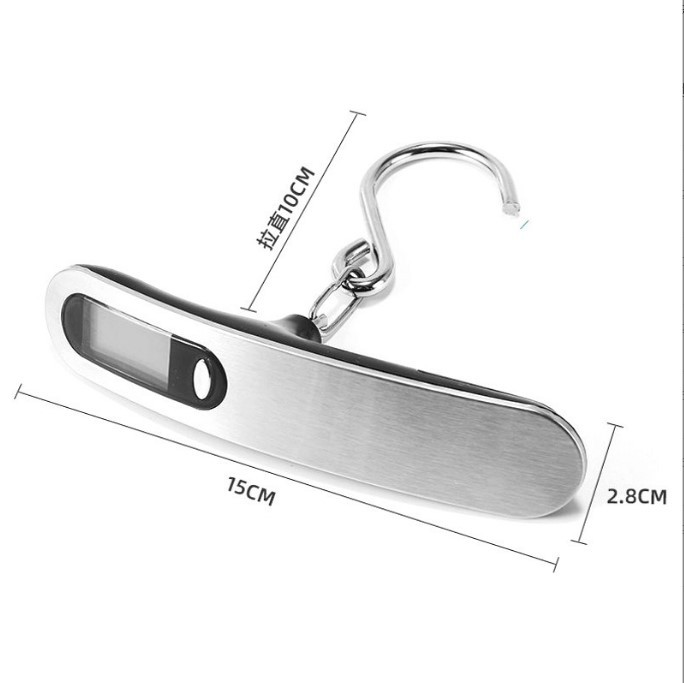 Balanza portátil de equipaje de acero inoxidable, mini báscula digital de alta precisión 50 kg con retroiluminación