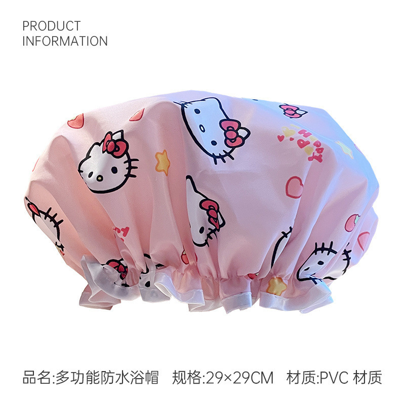 浴帽防水洗澡帽家用沐浴新款防湿头发套厨房防油烟加厚双层|undefined