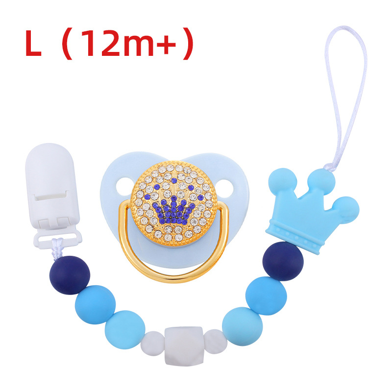 Bebé suministros corona chupete bebé silicona corona perlas mordedura chupete cadena anti-caída traje de cadena Nuevo