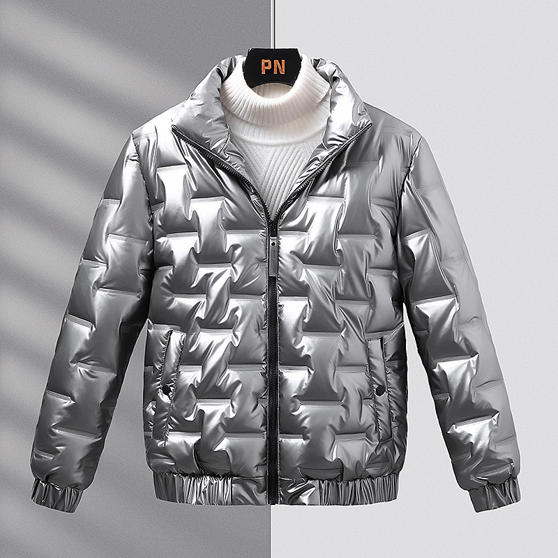 Men's Clothing stand up collar Silk cotton jacket, handsome and versatile, waterproof, warm and cold resistant winter cotton padded jacket_voghion.com