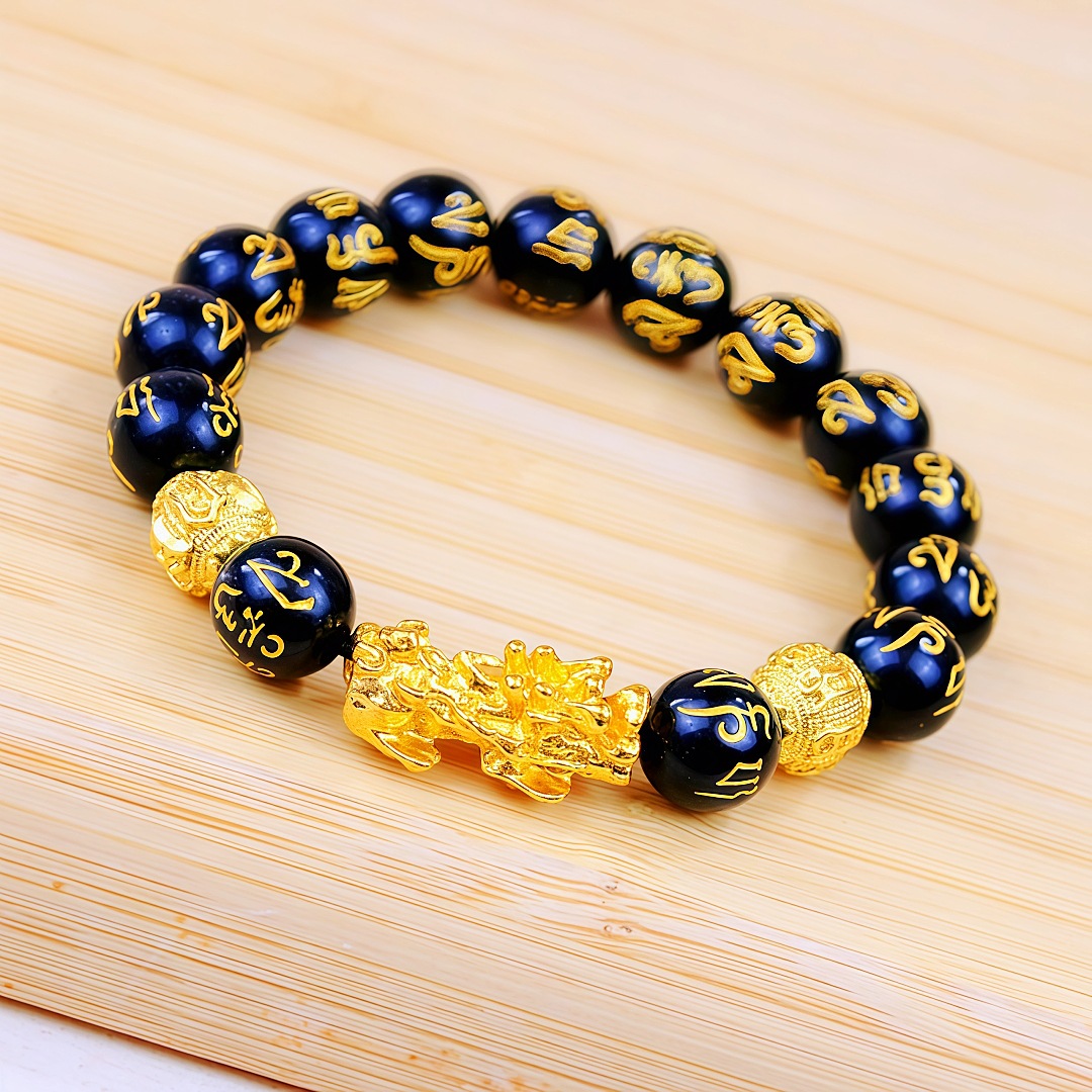 6 자 금 구슬 금 용감한 아크릴 6 자 검은 구슬 12MM