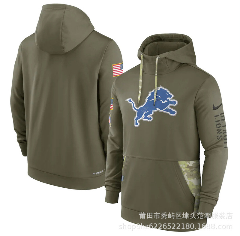 现货18军绿款nfl致敬版男士长袖卫衣运动健身连帽衫橄榄球运动|undefined